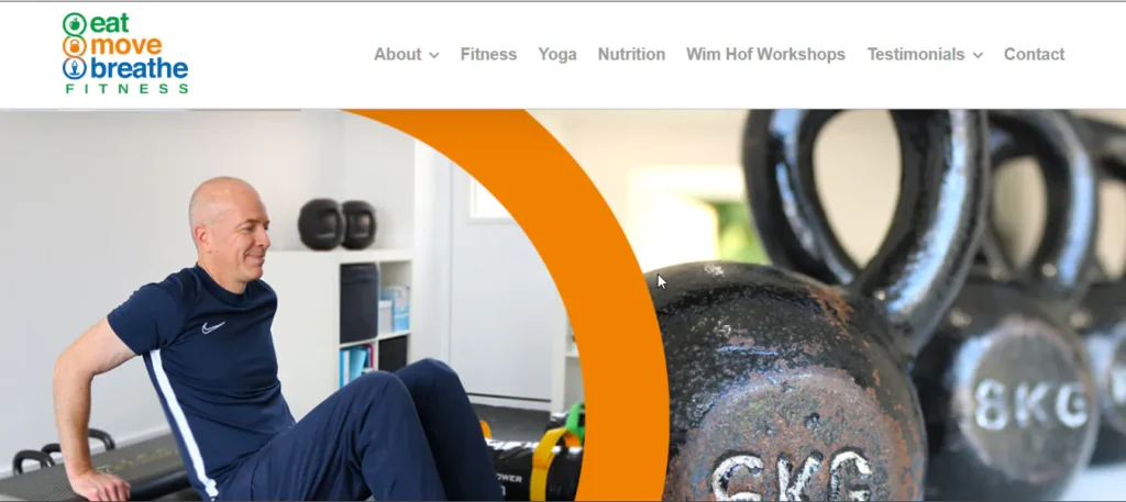 Eat Move Breath Fitness Website Design and development by Asjad Ali web app developer 1