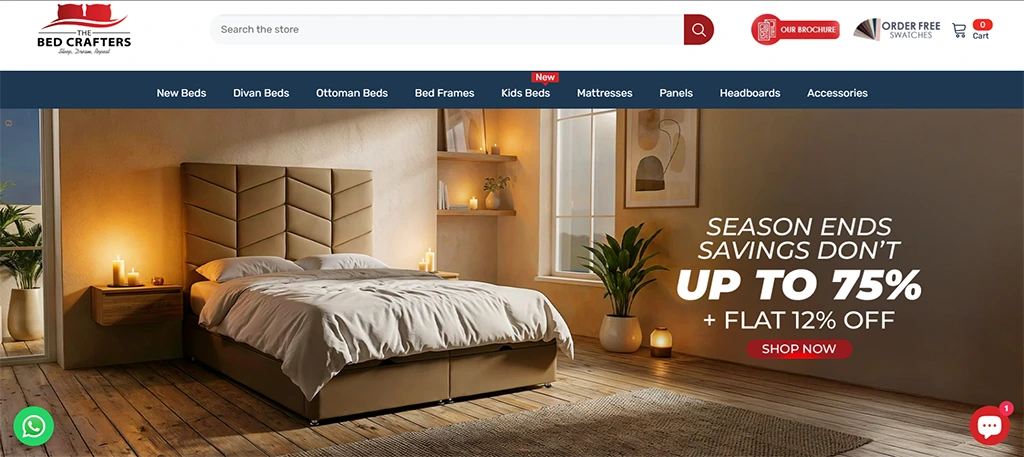 Home 28 the-bed-crafters-Shopify-store-Design-and-development-by-Asjad-Ali-web-app-developer